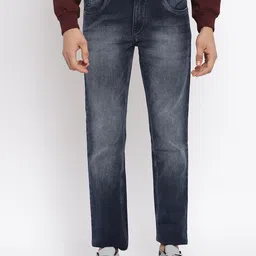 Cantabil Men Blue Jean Heavy Fade Jeans-image-15