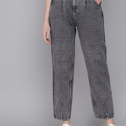Kotty Women Grey Jean Mom-Fit High-Rise Heavy Fade Pure Cotton Jeans-image-89