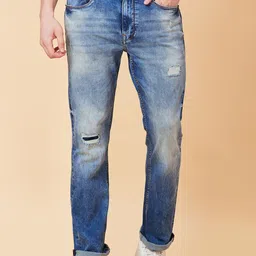 Being Human Men Bootcut Mildly Distressed Heavy Fade Jeans-31