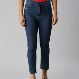 SHOWOFF Women Blue High-Rise Stretchable Jeans-image-131