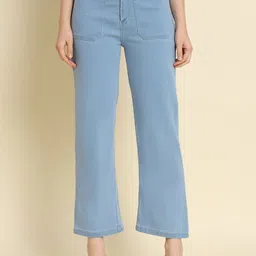 AngelFab Women Jean Straight Fit High-Rise Clean Look Cotton Jeans-picture-1