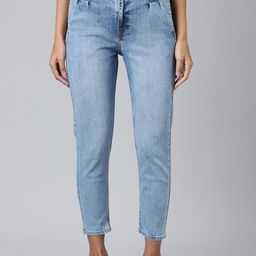 SHOWOFF Women Mom Fit Light Fade Clean Look Acid Wash Stretchable Jeans-image-67