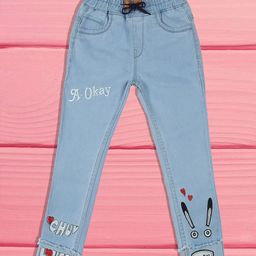 A-Okay Unisex Kids Jogger High-Rise Embroidered Stretchable Jeans-image-66