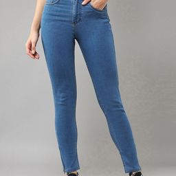 BAESD Women Blue Skinny Fit High-Rise Cotton Stretchable Jeans-image-34