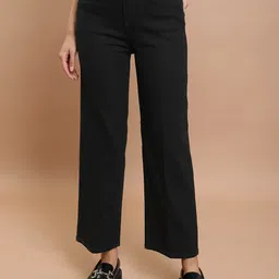 basics by tokyo talkies Tokyo Talkies Women Flared Mid-Rise Clean Look Straight Fit Stretchable Jeans-picture-40