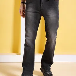 The Indian Garage Co Men Bootcut Clean Look Mid-Rise Stretchable Jeans-image-43
