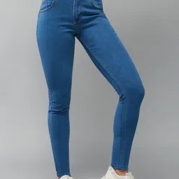 DOLCE CRUDO Women Skinny Fit High-Rise Light Fade Stretchable Jeans-picture-20