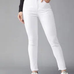 DOLCE CRUDO Women Skinny Fit High-Rise Light Fade Stretchable Jeans-picture-10
