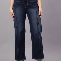 BAESD Women Comfort Wide Leg Light Fade Stretchable Jeans-picture-18