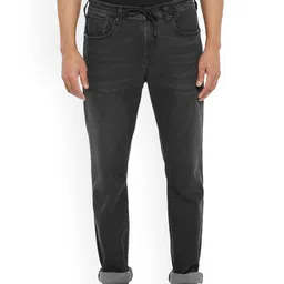 EVERBLUE Men Solid Stretchable Light Fade Mid-Rise Denim Joggers-picture-30