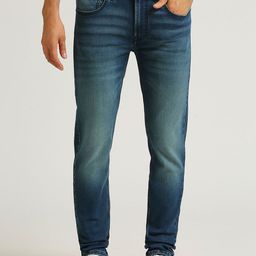 Pepe Jeans Men Skinny Fit Mid-Rise Heavy Fade Dark Shade Clean Look Stretchable Jeans-image-55