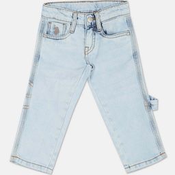 U.S. Polo Assn. Kids Boys Regular Fit Heavy Fade Stretchable Pure Cotton Jeans-image-70