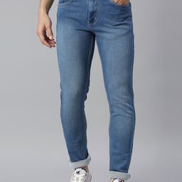 HJ HASASI Men Blue Mildly Distressed Heavy Fade Stretchable Jeans-image-67
