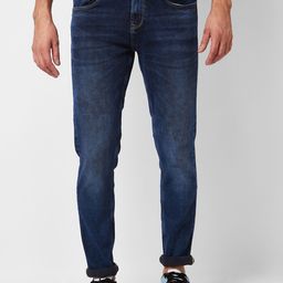 SPYKAR Men Slim Fit Low-Rise Heavy Fade Stretchable Jeans-image-89
