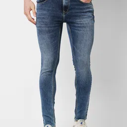 SPYKAR Men Slim Fit Low-Rise Heavy Fade Clean Look Stretchable Jeans-picture-24
