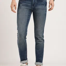 Turtle Men Narrow Tapered Fit Heavy Fade Stretchable Jeans-image-28