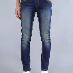 TQS Men Blue Slim Fit Heavy Fade Stretchable Jeans-picture-26