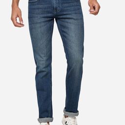 Greenfibre Men Mid-Rise Slim Fit Light Fade Clean Look Stretchable Jeans-image-37