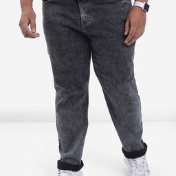 HIGHLANDER Men Plus Size Grey Slim Fit Heavy Fade Stretchable Jeans-image-59