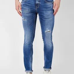 SPYKAR Men Slim Fit Mildly Distressed Heavy Fade Stretchable Jeans-picture-26