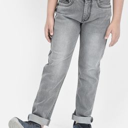 Crimsoune Club Boys Clean Look Whiskers & Chevrons Heavy Fade Slim Fit Stretchable Jeans-image-12