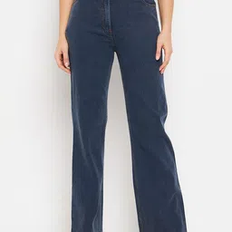 Orchid Blues Women Mid-Rise Bootcut High-Rise Pure Cotton Jeans-image-39