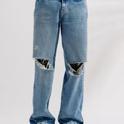 FREAKINS Men Straight Fit Mildly Distressed High-Rise Pure Cotton Jeans-image-39