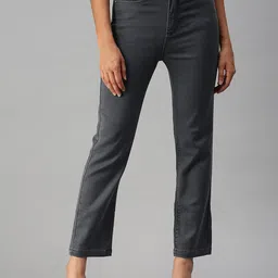 SHOWOFF Women Grey Straight Fit High-Rise Jeans-picture-11