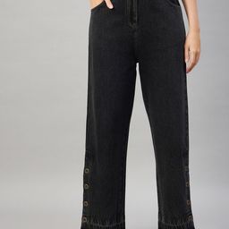 Orchid Blues Women Wide Leg High-Rise Pure Cotton Jeans-image-63
