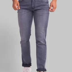 Parx Men Grey Tapered Fit Slim Fit Low-Rise Slash Knee Light Fade Jeans-image-34