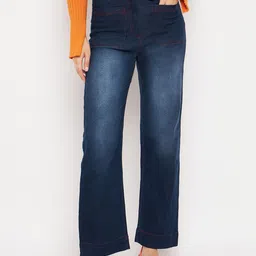 Orchid Blues Women Flared High-Rise Light Fade Cotton Jeans-picture-31
