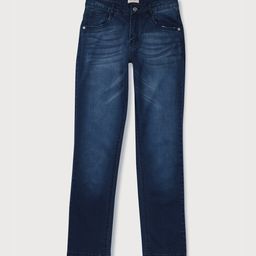 Gini and Jony Boys Navy Blue Low Distress Light Fade Cotton Jeans-picture-31