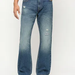 Pepe Jeans Men Low Distress Whiskers & Chevrons Light Fade Cotton Jeans-image-99