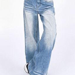 LULU & SKY Women Wide Leg Light Fade Clean Look Jeans-picture-49