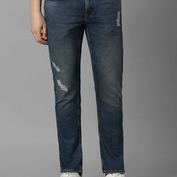 Louis Philippe Jeans Men Slim Fit Mildly Distressed Light Fade Jeans-image-97