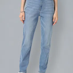 Flying Machine Women Mom Fit High-Rise Clean Look Light Fade Stretchable Jeans-image-44