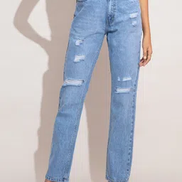 20Dresses Women Blue High-Rise Mildly Distressed Light Fade Stretchable Jeans-picture-22