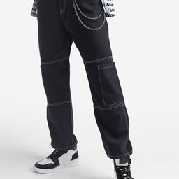HIGHLANDER Men Black Relaxed Fit Clean Look Cotton Jeans-image-62