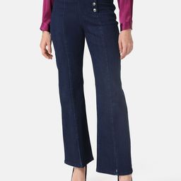 Kazo Women Flared High-Rise Mildly Distressed Jeans-image-66