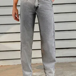 High Star Men Straight Tapered Fit Mid-Rise Heavy Fade Cotton Jeans-image-55