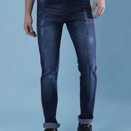 Campus Sutra Men Blue Super Low Distress Light Fade Stretchable Jeans-image-17