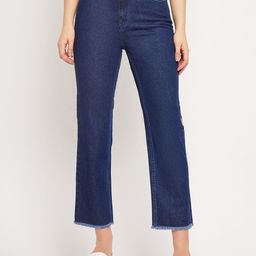 CAMLA Women Cotton Flared Cropped Jeans-image-82