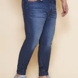 John Pride Men Plus Size Light Fade Clean Look Whiskers & Chevrons Stretchable Jeans image 2