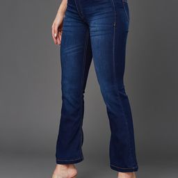Miss Chase Women Bootcut Clean Look Light Fade Stretchable Jeans-picture-17