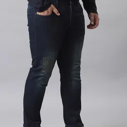 Instafab Plus Men Plus Size Relaxed Fit Mildly Distressed Light Fade Stretchable Jeans image 2