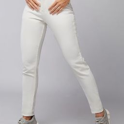 DOLCE CRUDO Amour Carnival Women White Skinny Fit Mid-Rise Clean Look Stretchable Jeans-image-46