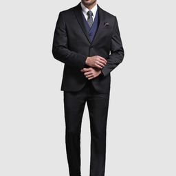 Blackberrys Slim-Fit Single-Breasted Pure Wool Three-Piece Formal Suit-image-75