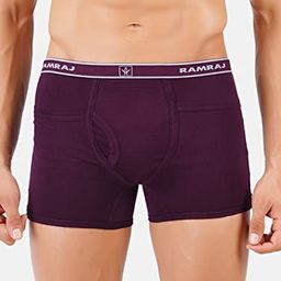 ramraj cotton RAMRAJ Pack of 3 Men's Cotton Trunks – Multicolor, Outer Elastic Waistband with Double Side Pockets image 3