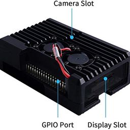 REES52 Raspberry Pi 4 Armor Case with Dual Fan,Raspberry Pi 4 Passive Aluminum Alloy Case with Cooling Fan for Raspberry Pi 4 Model B (2510 Fan) image 4