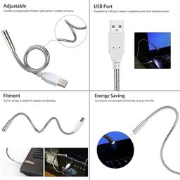 SYN SONS Mini Portable Flexible LED USB Light Eye Protection Non-Flickering Reading Lamp for Laptop Computer Desktop PC Power Bank Ideal for Night Light, and Reading Books (Set of 1) image 4
